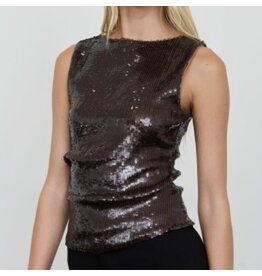 Blu pepper Sequin boat neck sleeveless tank