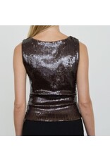 Blu pepper Sequin boat neck sleeveless tank