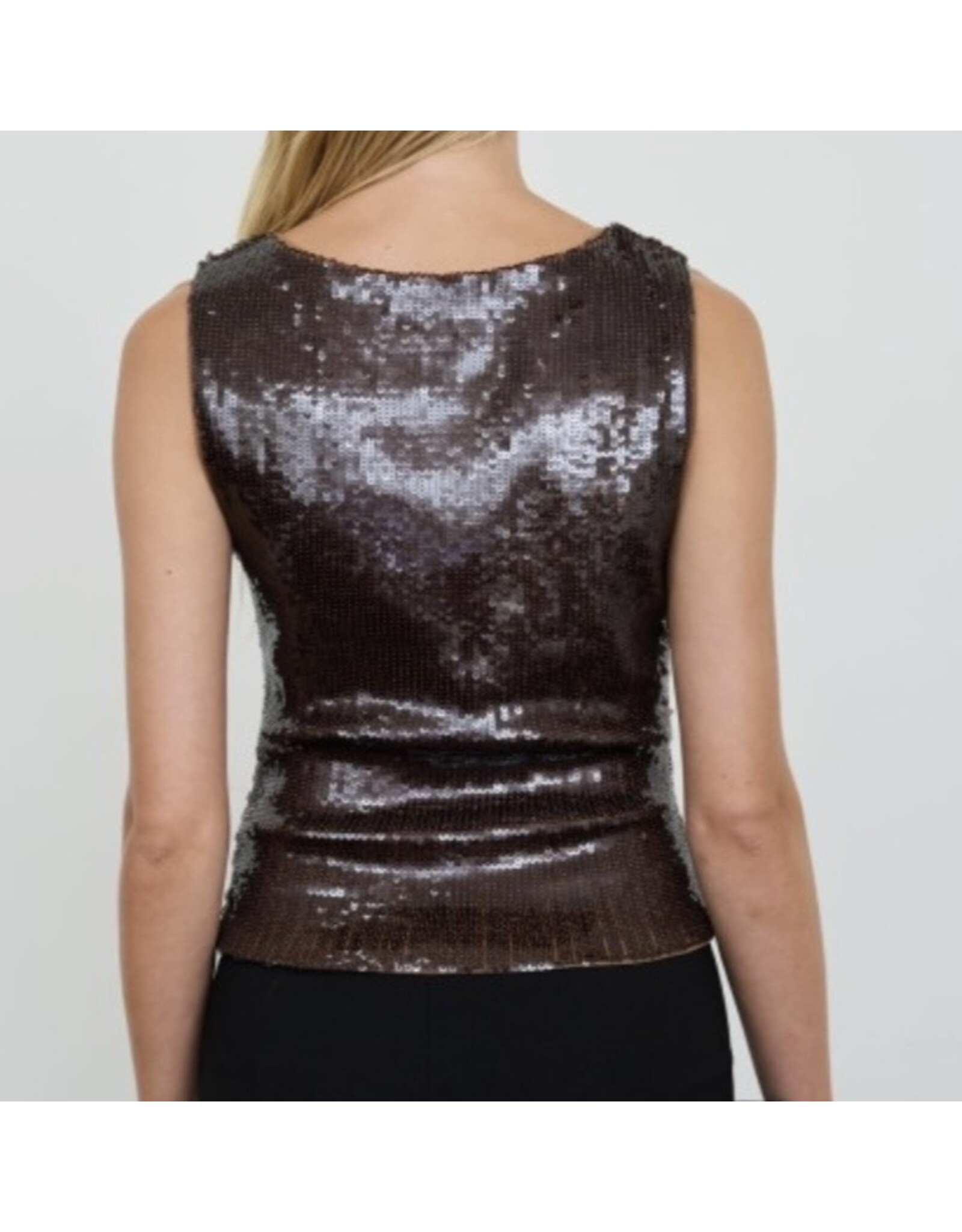 Blu pepper Sequin boat neck sleeveless tank