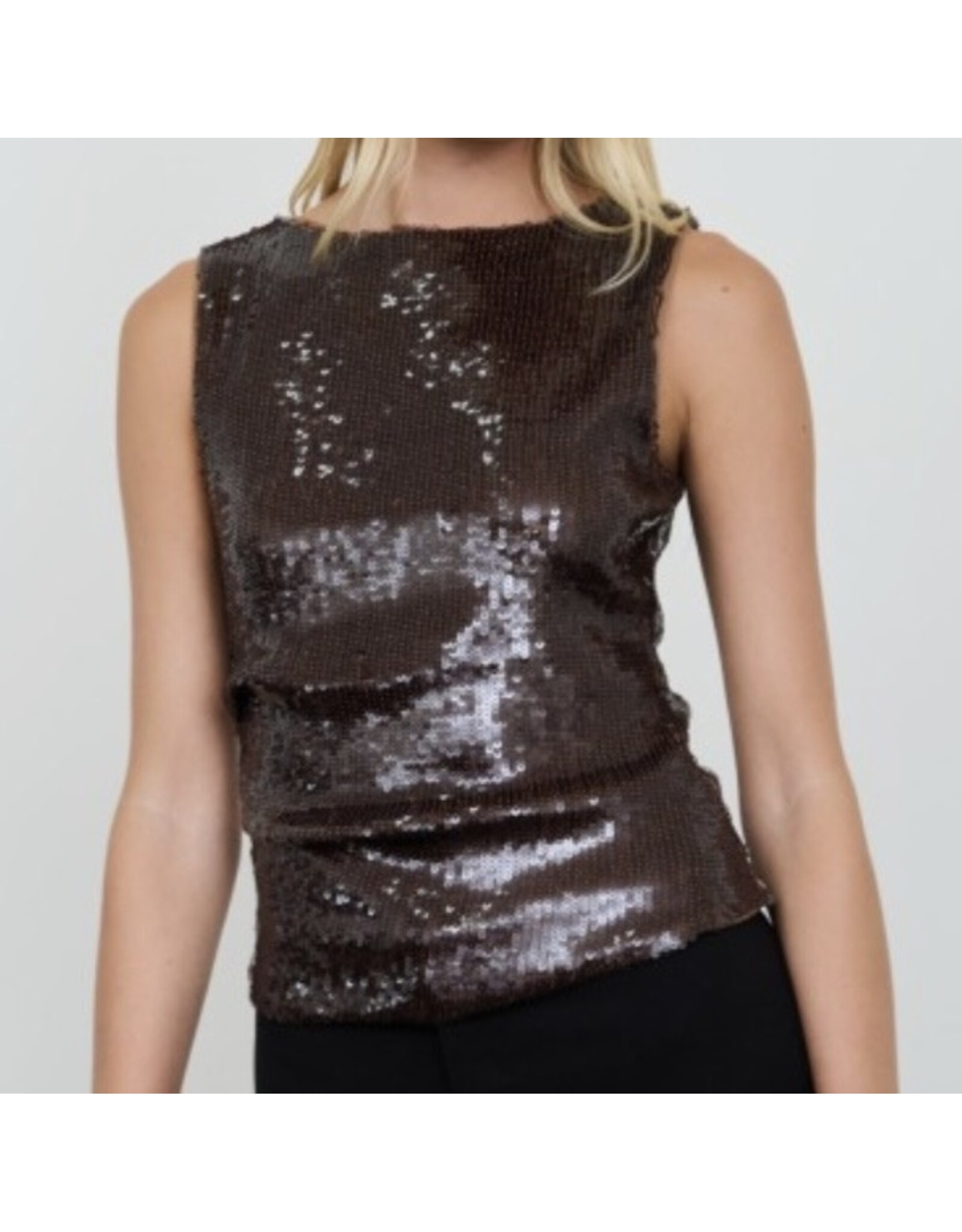 Blu pepper Sequin boat neck sleeveless tank