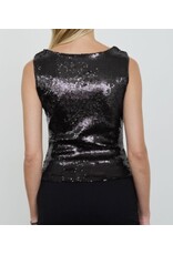 Blu pepper Sequin boat neck sleeveless tank