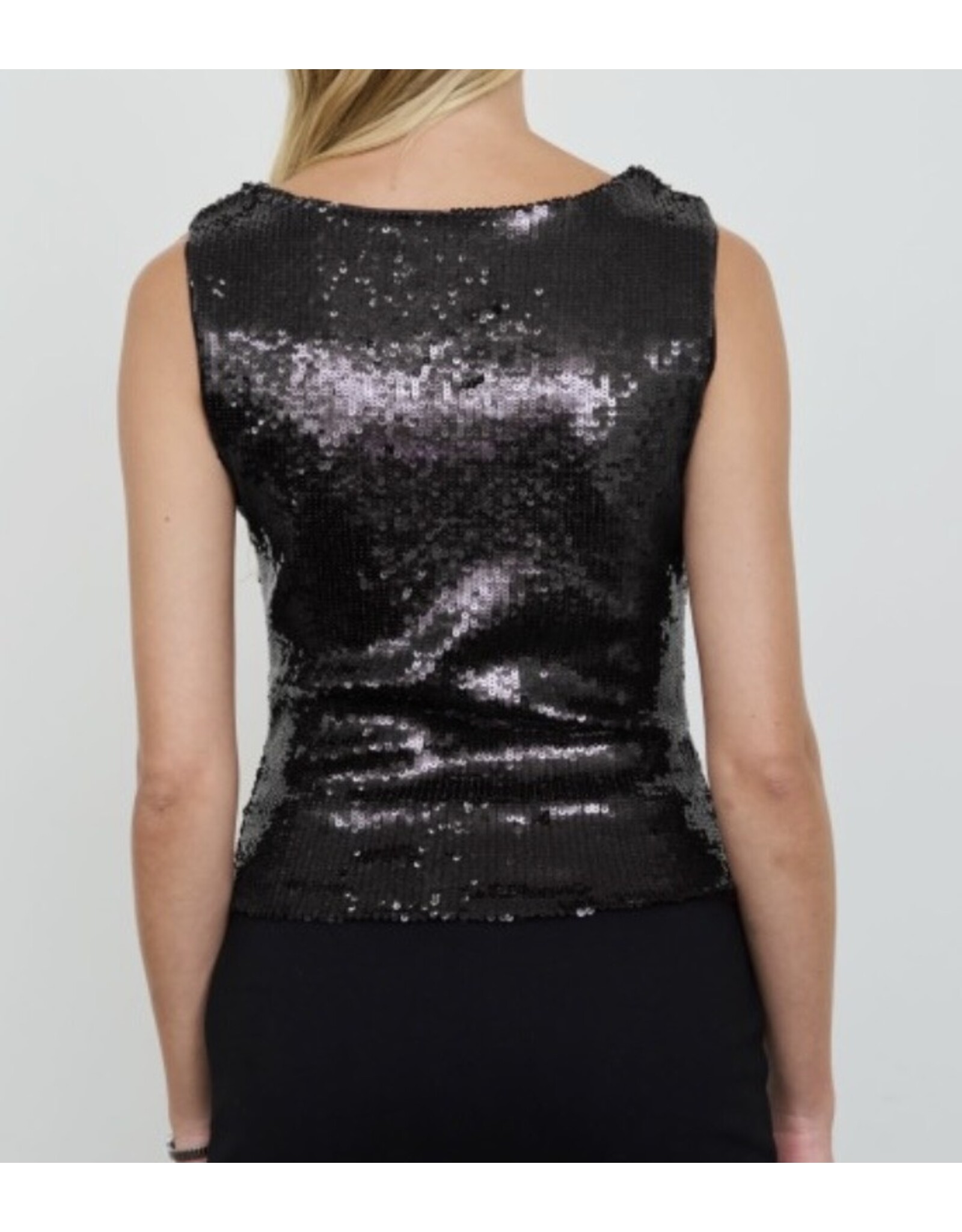 Blu pepper Sequin boat neck sleeveless tank