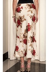 Blu pepper Floral satin midi skirt