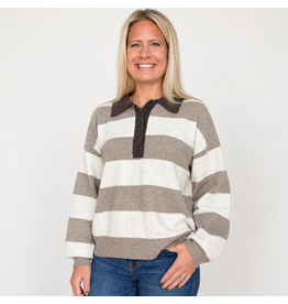 Blu pepper Polo heathered stripe sweater