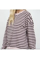 Blu pepper Dusty Pink Stripe Sweatshirt