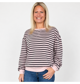 Blu pepper Dusty Pink Stripe Sweatshirt