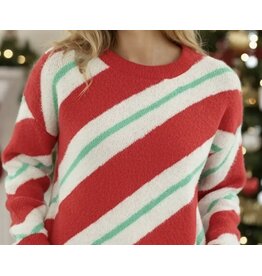 Miss sparkling Fuzzy Candy Cane Sweater *promo*
