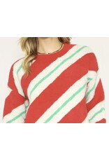 Miss sparkling Fuzzy Candy Cane Sweater *promo*