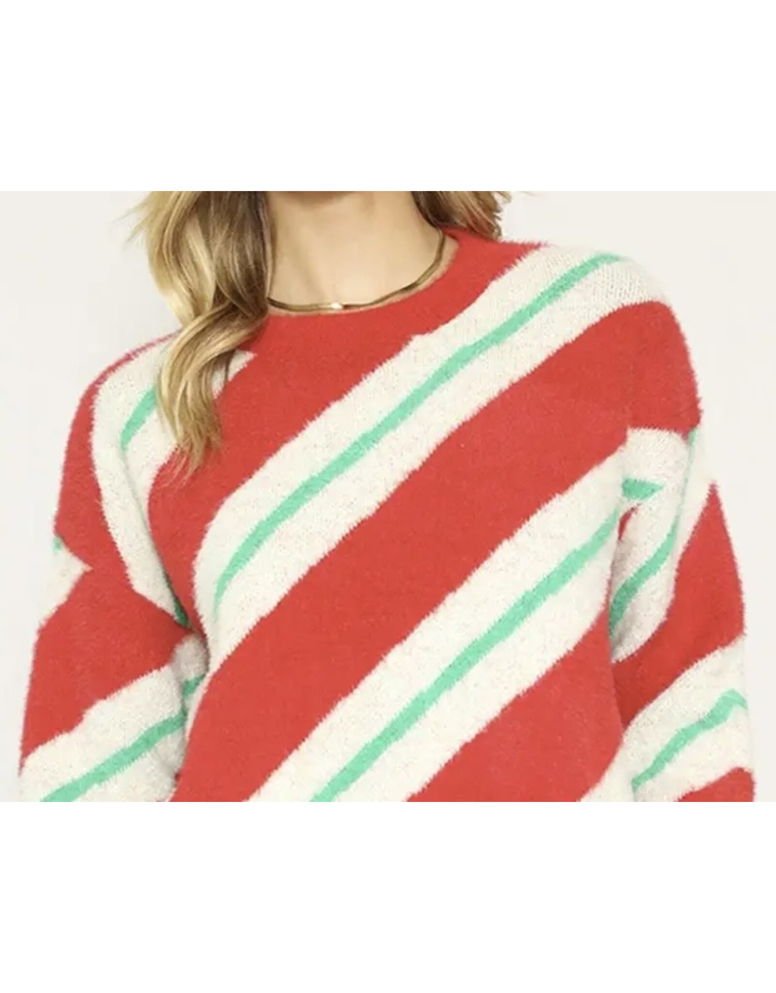 Miss sparkling Fuzzy Candy Cane Sweater *promo*