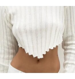 Miss sparkling Crop ribbed sweater
