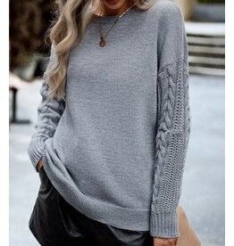 Miss sparkling Cable knit sleeve sweater *promo*