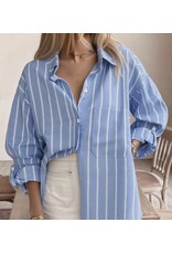 Miss sparkling Oversized blue striped shirt