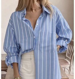 Miss sparkling Oversized blue striped shirt