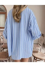 Miss sparkling Oversized blue striped shirt