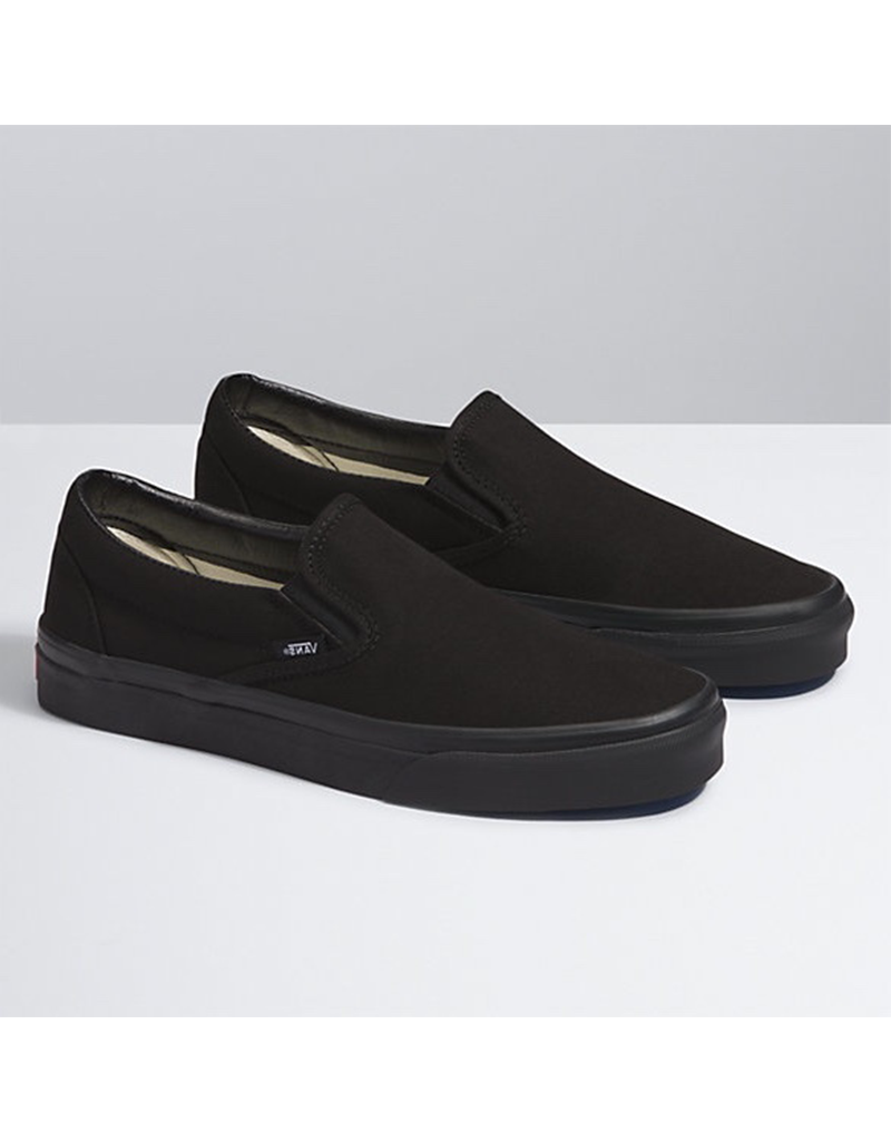 vans black slip on vans