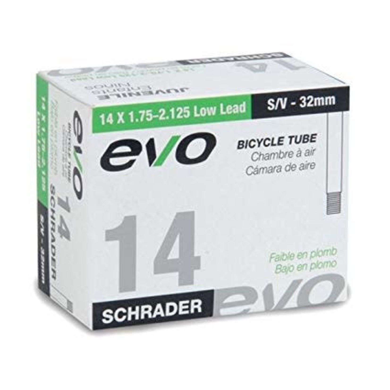 EVO, Inner tube, Schrader, 32mm, 14x1.75-2.125