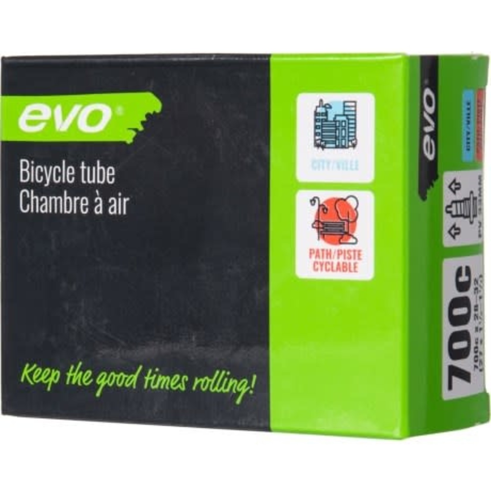 EVO, Schrader, Tube, Schrader, Length: 35mm, 700C, 28-32C