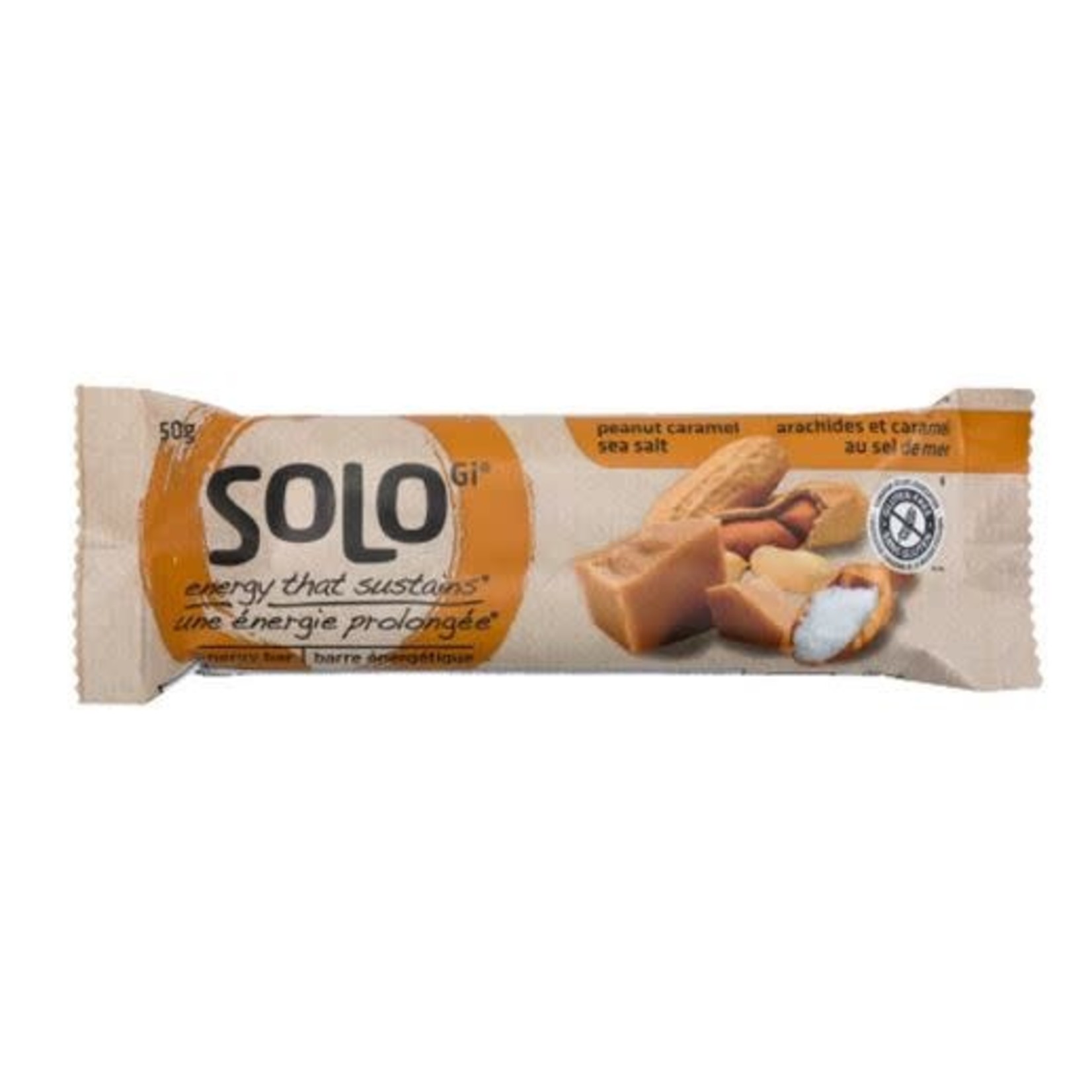 Solo Energy Bar Peanut Caramel Sea Salt Box 0f 12