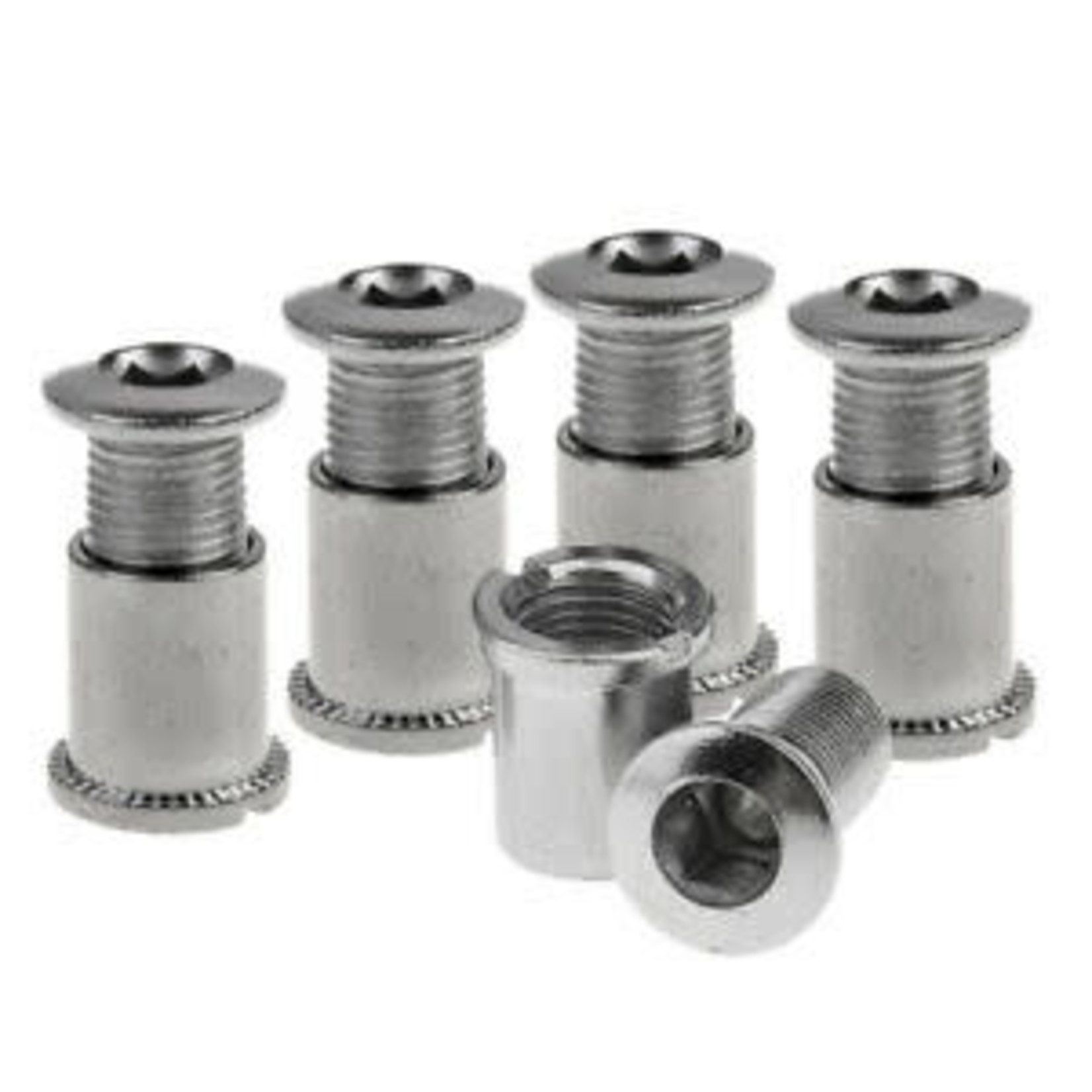 Varia, Bolts & nuts for singlespeed chainrings, Chrome-plated steel, 6.5mm, 5 units per bag