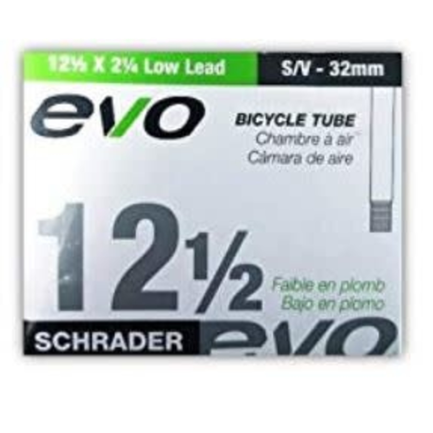 EVO, Inner tube, Schrader, 32mm, 12-1/2 x 2-1/4