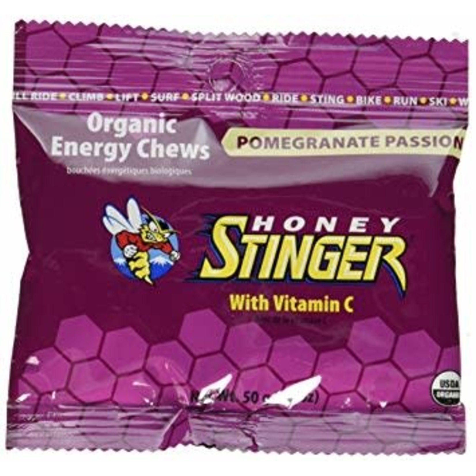 Honey Stinger, Organic Energy Chews 50g, Pomegranate single