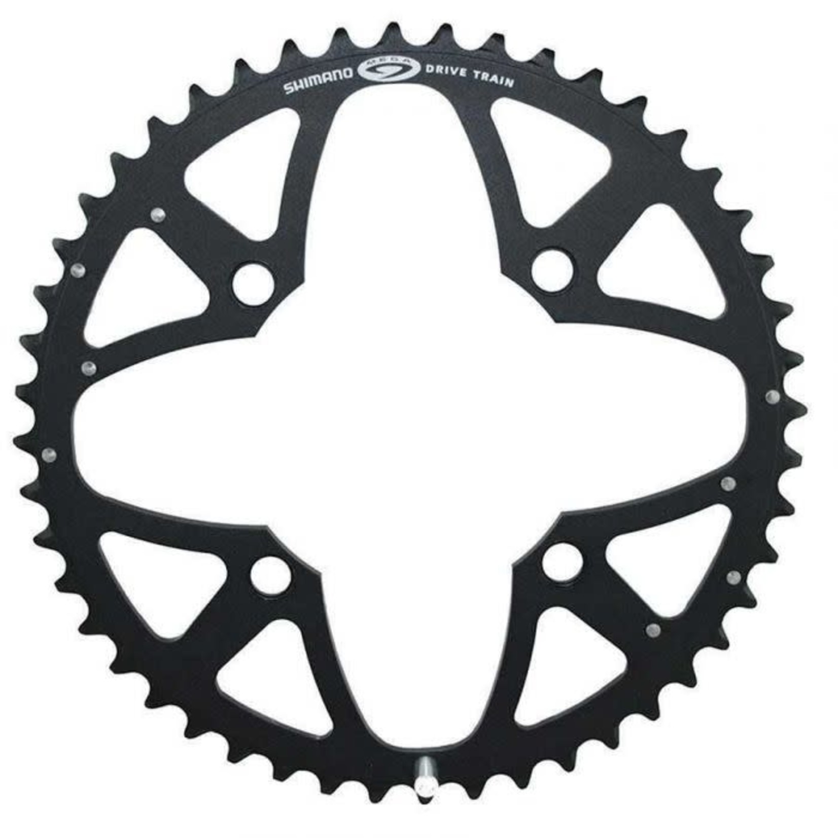 Shimano, Y1FU98030, 44T, 9sp, BCD: 104mm, 4 Bolt, Deore FC-M580, Outer Chainring, For 22/32/44, Aluminum, Black