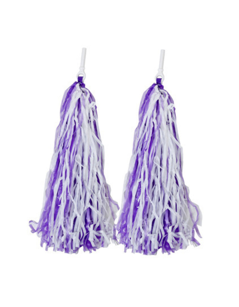 STREAMERS POM POM WHITE & PURPLE