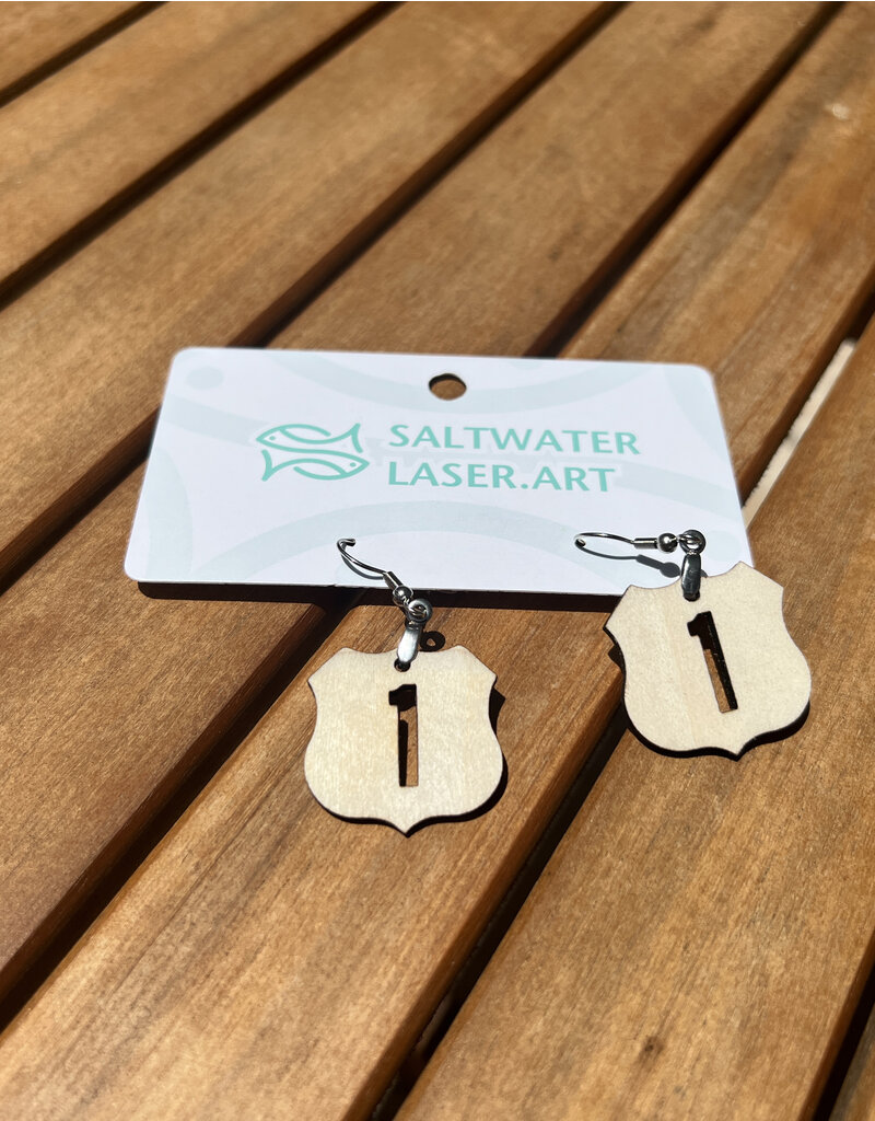 SALTWATER LASER ART EARRINGS US1 SALTWATER LASER ART