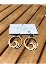 SALTWATER LASER ART EARRINGS WAVE SALTWATER LASTER ART