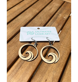 SALTWATER LASER ART EARRINGS WAVE SALTWATER LASTER ART