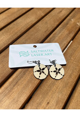 SALTWATER LASER ART EARRINGS  SAND DOLLAR SALTWATER LASER ART