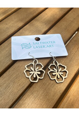 SALTWATER LASER ART EARRINGS HIBISCUS SALTWATER LASER ART