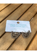 SALTWATER LASER ART EARRINGS KEY WEST CHICKEN SALTWATER LASER ART