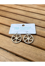 SALTWATER LASER ART EARRINGS BICYCLE WHEEL SALTWATER LASTER ART