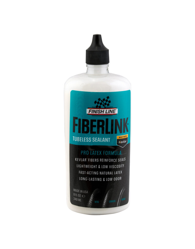 SEALANT TIRE FINISH LINE TUBELESS FIBERLINK PRO LATEX FORMULA - 8oz BOTTLE