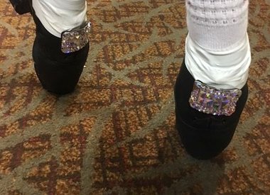 irish dancing hard shoes with white strap