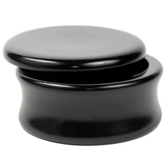 Parker Mango Wood Shaving Bowl with lid - Black