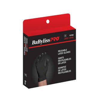 BaByliss PRO Gants de latex réutilisables - Noir - Petit (Boite de 4) BaByliss PRO Gants de latex réutilisables - Noir - Petit (Boite de 4)