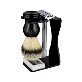 Suavecito Ensemble de rasage Classique "Premium Blends" blaireau, rasoir de sécurité, support et 5 lames Suavecito Ensemble de rasage Classique "Premium Blends" blaireau, rasoir de sécurité, support et 5 lames
