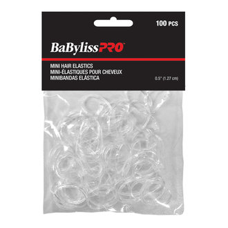 BaByliss PRO Mini-élastiques pour cheveux - Transparent (1.27cm/0.5") - (Paquet de 100) BaByliss PRO Mini-élastiques pour cheveux - Transparent (1.27cm/0.5") - (Paquet de 100)