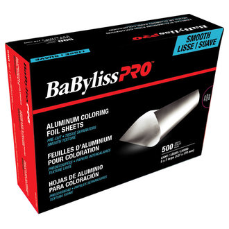 BaByliss PRO Feuilles d'aluminium pour coloration prédécoupées - 500 feuilles lisses (127mm/5" x 178mm/7") - Mince BaByliss PRO Feuilles d'aluminium pour coloration prédécoupées - 500 feuilles lisses (127mm/5" x 178mm/7") - Mince