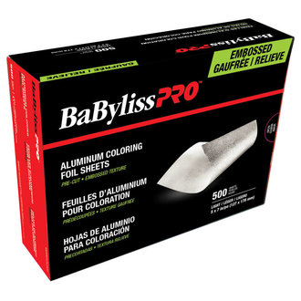BaByliss PRO Feuilles d'aluminium pour coloration prédécoupées - 500 feuilles gaufrées (127mm/5" x 178mm/7") - Mince BaByliss PRO Feuilles d'aluminium pour coloration prédécoupées - 500 feuilles gaufrées (127mm/5" x 178mm/7") - Mince
