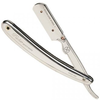 Parker SR1 Straight blade barber razor with clip system - Stainless Steel