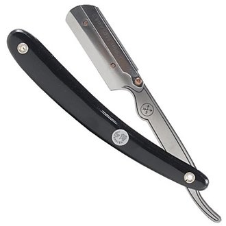 Parker SRB Straight blade barber razor with clip system - Black resin