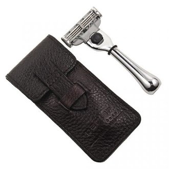 Parker TRAVM3 Gillette Mach 3 Compatible travel razor with leather case