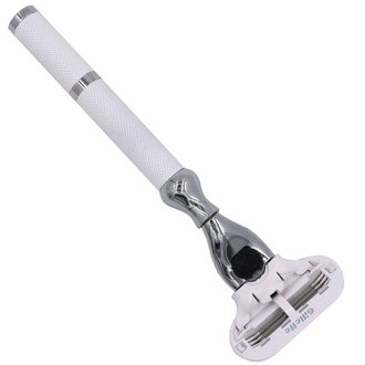 Parker 77L razor compatible with Gillette Venus blades - White et chrome