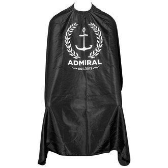 Admiral Est. 2013 Cape de barbier "Amiral Pomade" cou élastique et crochet (140cm/55" x 160cm/63") - Noir Admiral Est. 2013 Cape de barbier "Amiral Pomade" cou élastique et crochet (140cm/55" x 160cm/63") - Noir