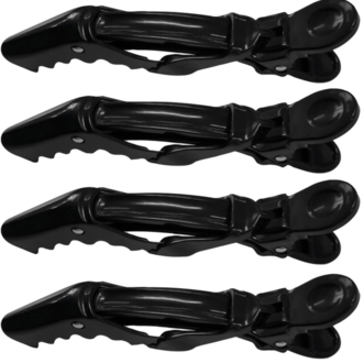 INfashion Professional Pinces à cheveux extensibles 11cm/4,33" (paquet de 4) - Noir