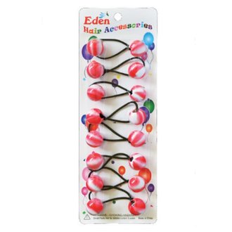 Eden Hair Accessories Boules élastiques - Blanc et rouge Eden Hair Accessories Boules élastiques - Blanc et rouge