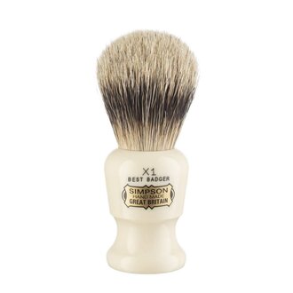 Simpsons Shaving Brushes Shaving Brush - Commodore X1 Best Badger Ivoire - Small (19mm/0,74'')